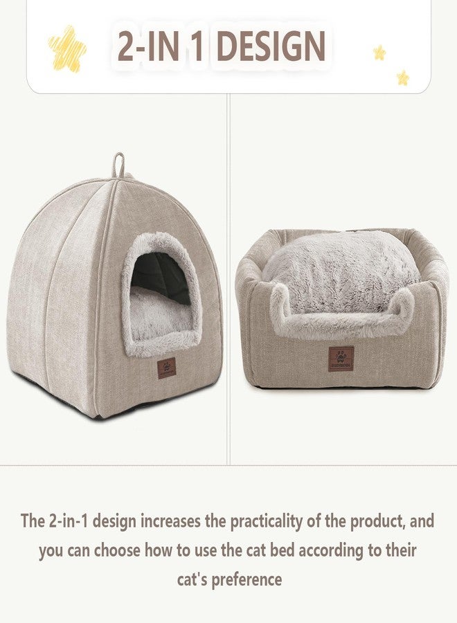WINDRACING Cat Bed for Indoor Cats - Cat Cave Cat House Cats Tent with Removable Washable Cushioned Pillow, Soft and Self Kitten beds - Image 4