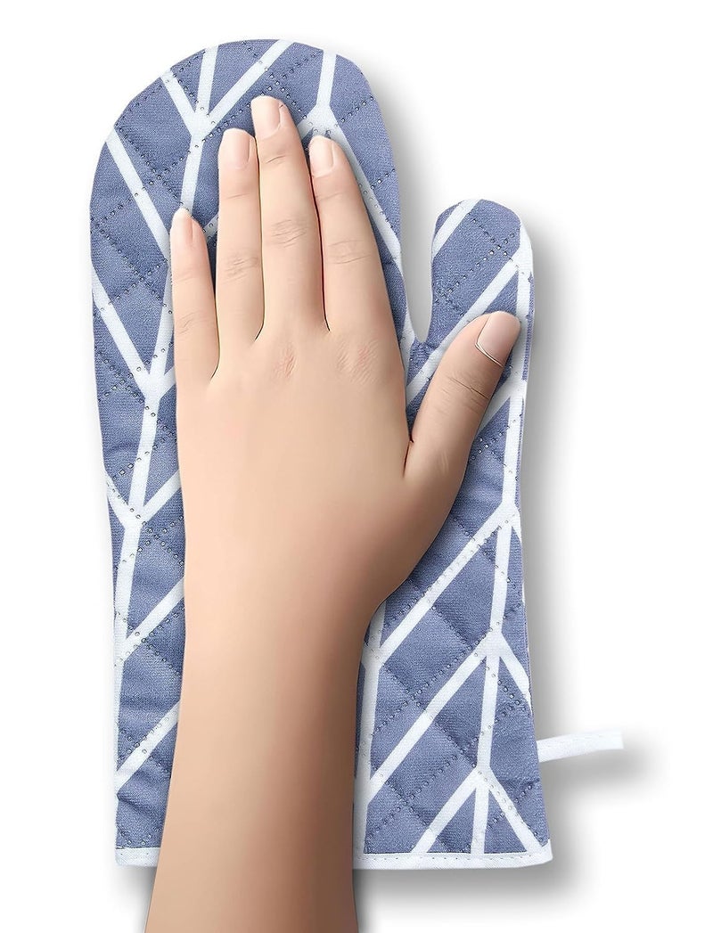 AAZEEM Oven 1 Mitt and 2 Pot Holder with Recycled Infill Silicone Non-Slip Cooking Gloves for Cooking Baking Grilling (3-Piece Set,Grey) - Image 3