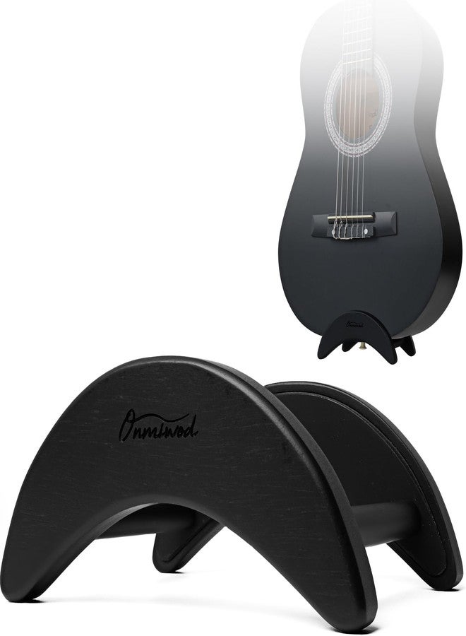Onmiwod Acoustic Guitar Stand, Clip-On Self-Standing Black Wood Compact Guitar Stand, Portable Lightweight Guitar Stand Floor, Guitar Holder for Travel and Stage, Gift for Acoustic, Classic and Folk Guitar - Image 1