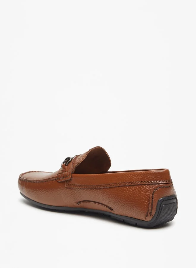 DUCHINI Men's Textured Slip-On Moccasins