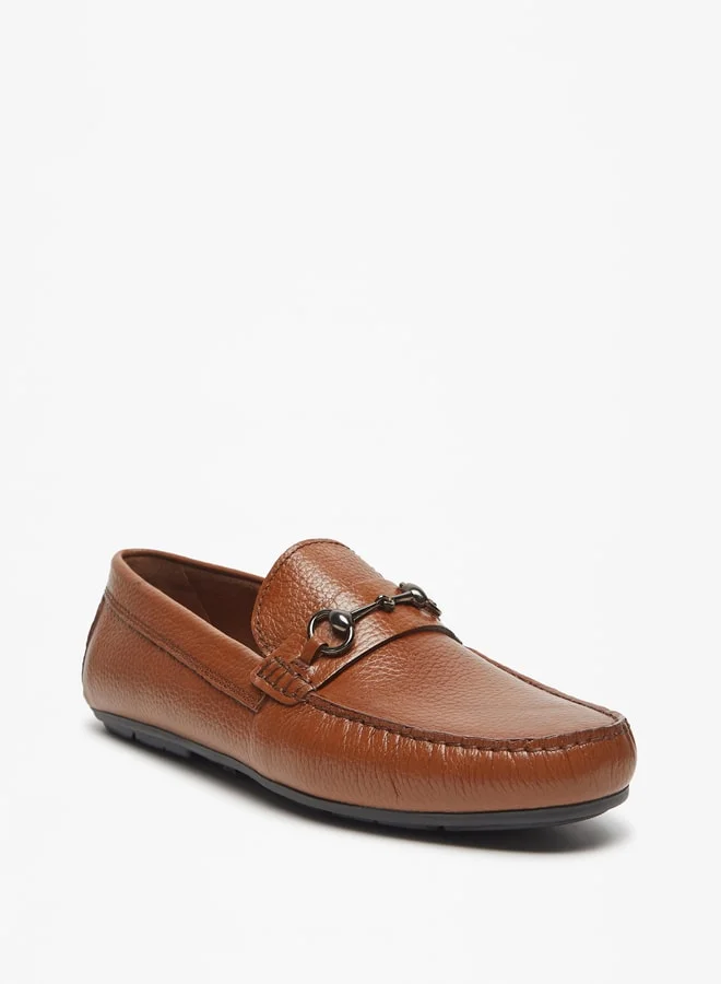 DUCHINI Men's Textured Slip-On Moccasins