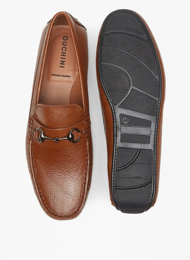 DUCHINI Men's Textured Slip-On Moccasins