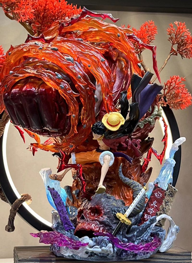 One Piece Luffy Action Figure - Glowing Yonkou Straw Hat Luffy Model Gift Display  - Image 3