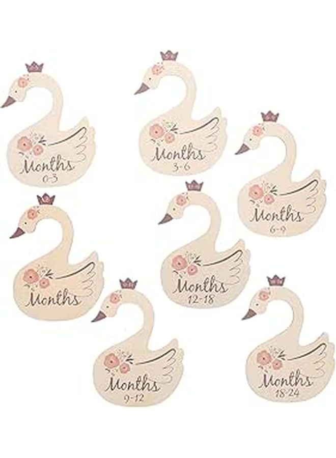 Wooden Baby Closet Dividers 7 Piece Swan Decor Boys And Girls Hanger Divider Organizer - Image 1