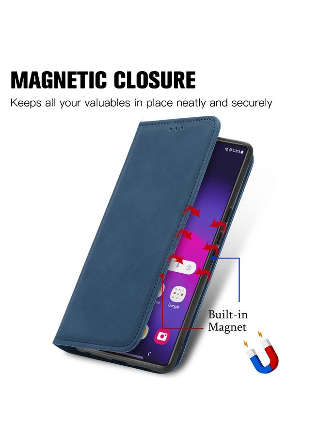 S-TOP Case For Samsung Galaxy S24 Ultra 5G Retro Skin Feel Magnetic Leather Phone Case - Image 4