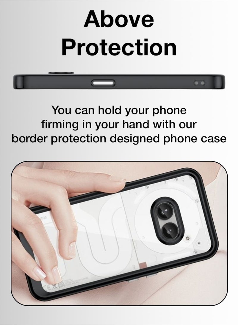 glassology Nothing Phone 2A Case – Black Shockproof Matte Finish Anti-Slip Grip Slim Fit Camera Protection - Image 4