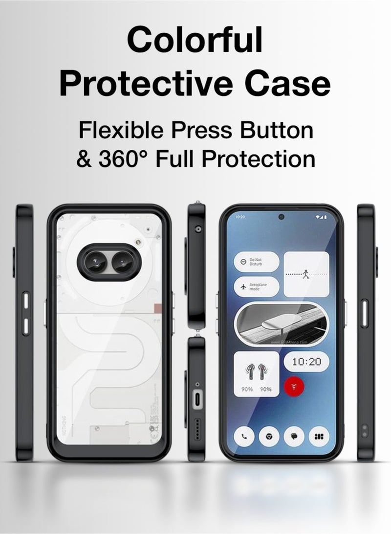 glassology Nothing Phone 2A Case – Black Shockproof Matte Finish Anti-Slip Grip Slim Fit Camera Protection - Image 2