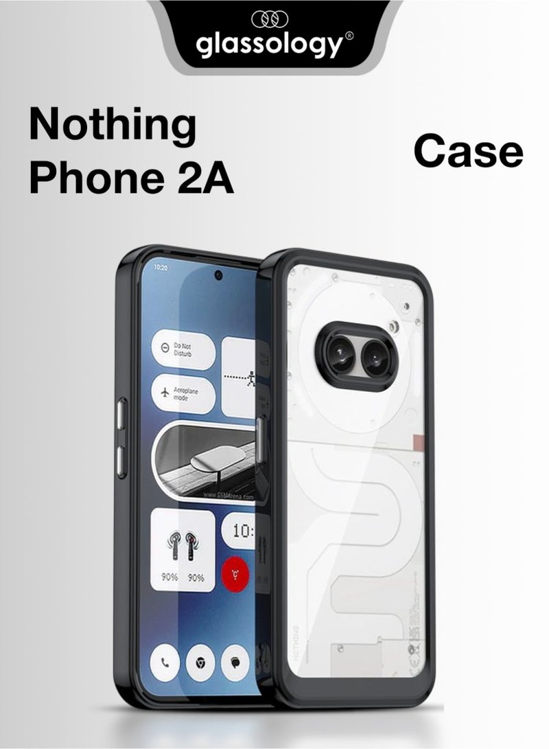 glassology Nothing Phone 2A Case – Black Shockproof Matte Finish Anti-Slip Grip Slim Fit Camera Protection - Image 1