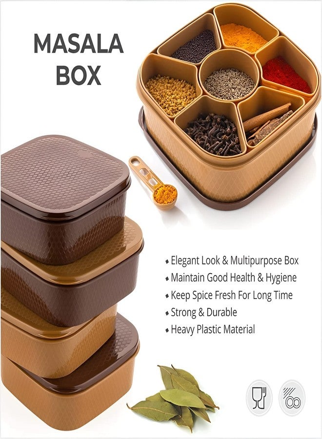 ABTER Multicolor Plastic Masala Box – Airtight Spice Organizer Dabba with 7 Compartments for Indian Kitchen Storage - Image 2