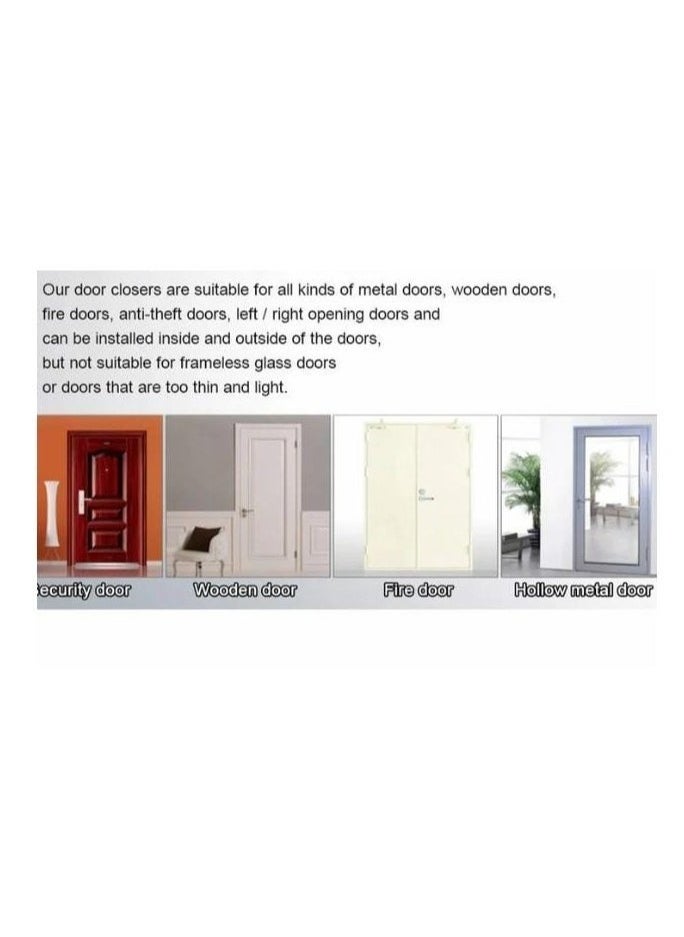 Kana Automatic Door Closer, Speed Adjustable Hydraulic Door Closer, 180° Spring Door Closer,Auto Spring Hydraulic Door Closer, Closing Speed Adjustable, Commercial & Home Use.Door Closer, Automatic Hydraulic Adjusting Silent Soft Slow Slam Gate Closer Overhead Concealed.  - Image 4