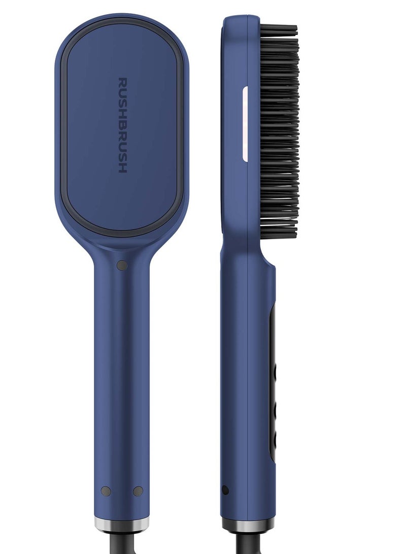 Rush Brush S3 Infra Straightening Brush - 35 Heat Settings from 60°C up to 230°C - PTC Heater - Infrared - LCD Screen - Navy Blue - Image 1