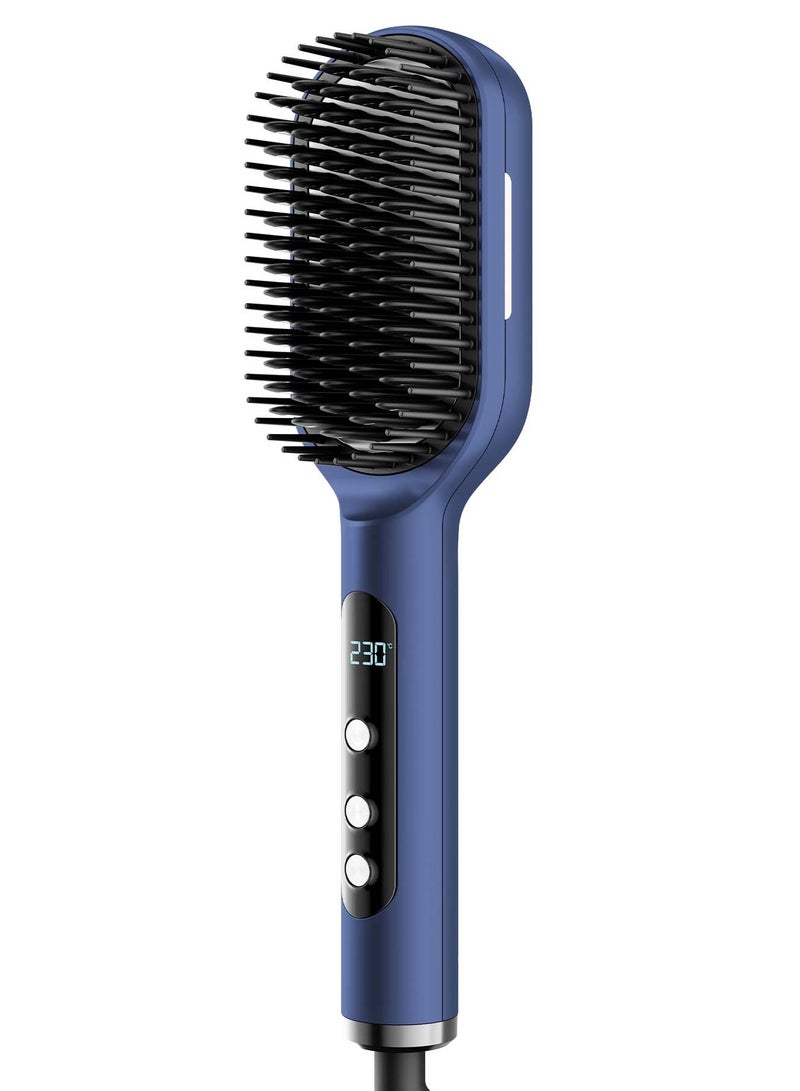 Rush Brush S3 Infra Straightening Brush - 35 Heat Settings from 60°C up to 230°C - PTC Heater - Infrared - LCD Screen - Navy Blue - Image 3