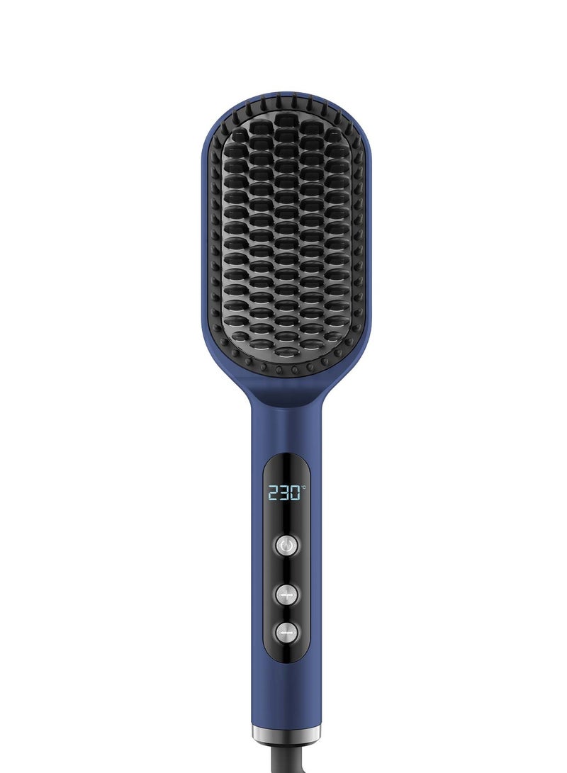Rush Brush S3 Infra Straightening Brush - 35 Heat Settings from 60°C up to 230°C - PTC Heater - Infrared - LCD Screen - Navy Blue - Image 5