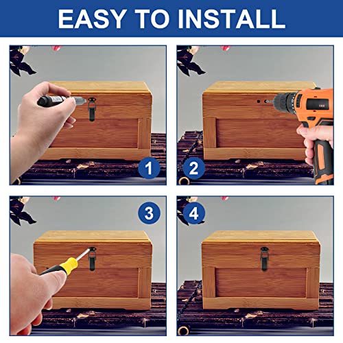 LifCratms 4Pcs Spring Loaded Toggle Latch, 3.5" Black Metal Toggle Latch Catch Hasps Clamp Clip with Screws for Wooden Box, Case, Chest, Cabinet - Image 5