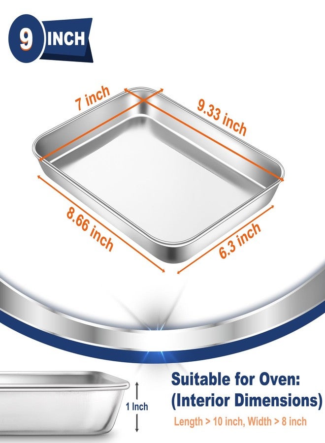 P&P CHEF 9 Inch Baking Cookie Sheet, Oven Pan Tray Stainless Steel Sheet Pan for Kitchen, Oven Bakeware for Multi Uses, Shiny Look & Dishwasher Safe, Healthy & Heavy Duty, 1Pc - Image 2