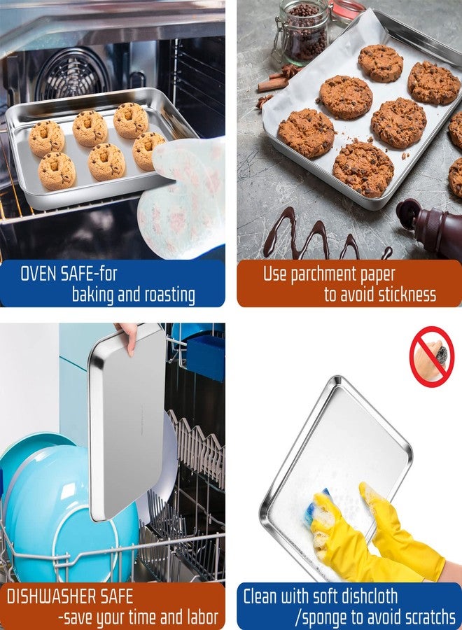 P&P CHEF 9 Inch Baking Cookie Sheet, Oven Pan Tray Stainless Steel Sheet Pan for Kitchen, Oven Bakeware for Multi Uses, Shiny Look & Dishwasher Safe, Healthy & Heavy Duty, 1Pc - Image 4
