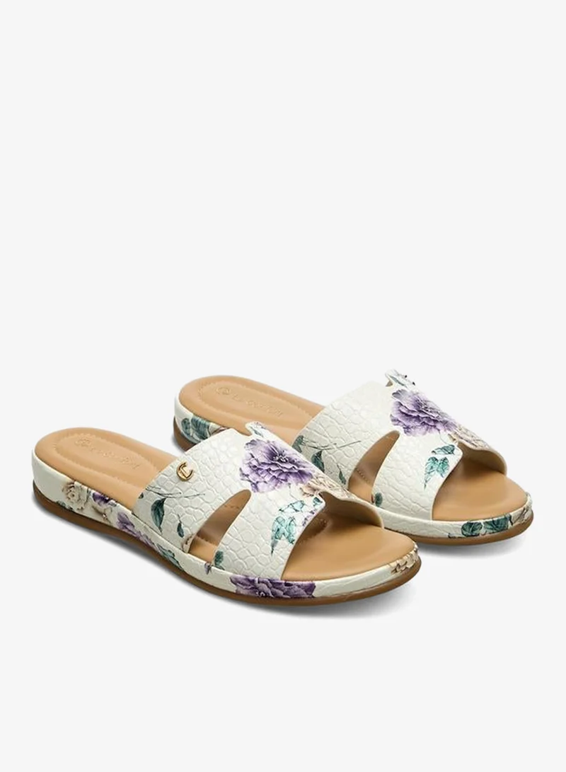 لو كونفورت صنادل نسائية بنقشة زهور