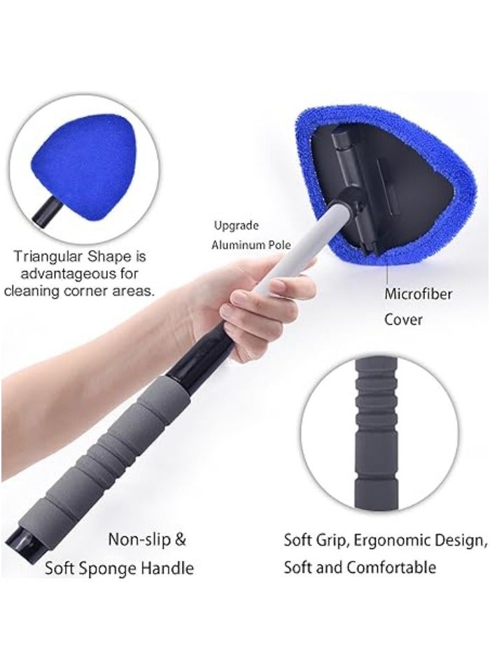 Generic Windshield Cleaning Tool, Car Window Cleaner Windshield Cleaner with 4 Reusable and Washable Microfiber Pads and Extendable Handle Auto Inside Glass Wiper Kit  - Image 3