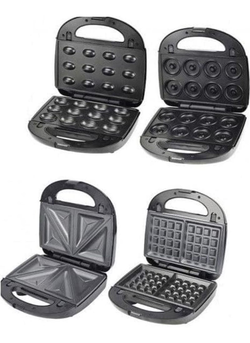 JAMAKY Italy Jamaki 4 in 1 Sandwich and Dessert Maker 1500W Multi-function Donut, Waffle and Nut Maker Easy to Use - jmk2012  - Image 2