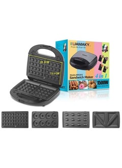 Jamaki 4 in 1 Sandwich and Dessert Maker 1500W Multi-function Donut, Waffle and Nut Maker Easy to Use - jmk2012