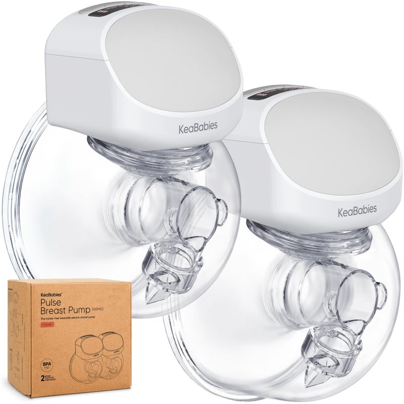 KeaBabies Breast Pump Hands Free Wireless Breast Pump Wearable Double Electric Breast Pumps Portable On The Go Automatic Baby Breastfeeding Milk Pump Machine 24mm Flange Pulse S10 Pro Zen