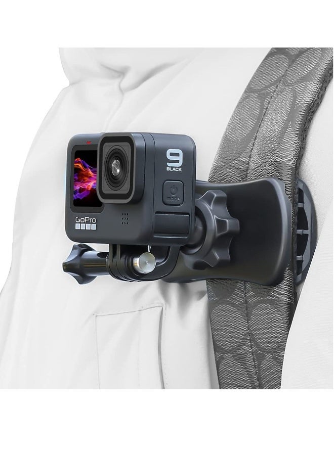 Backpack Strap Mount Quick Clip for Camera, 360° Rotation Clamp Hero 11 10 9 8 7 6, fusion and DJI Osmo Action 3 2, AKASO Campark Crosstour Cameras - Image 1