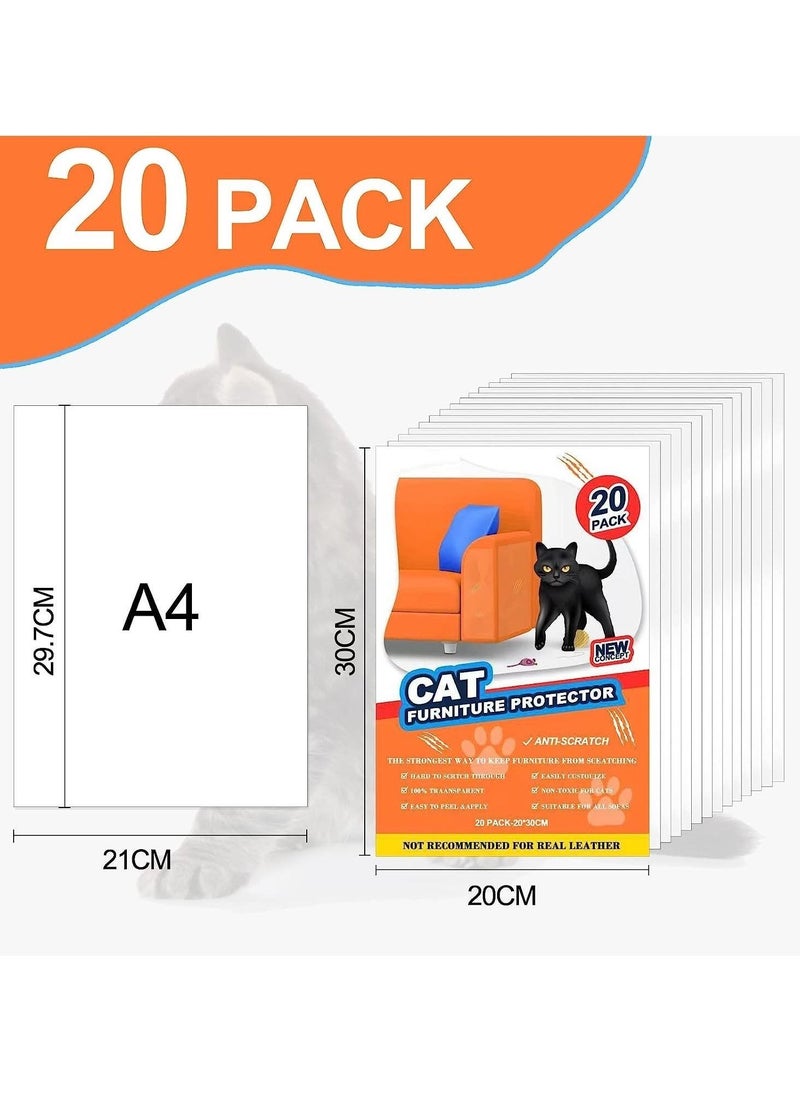 Furniture Cat Scratch Protectors, Cat Scratch Resistant Tape (Pack of 20)