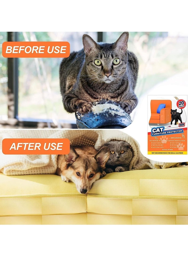Furniture Cat Scratch Protectors, Cat Scratch Resistant Tape (Pack of 20)