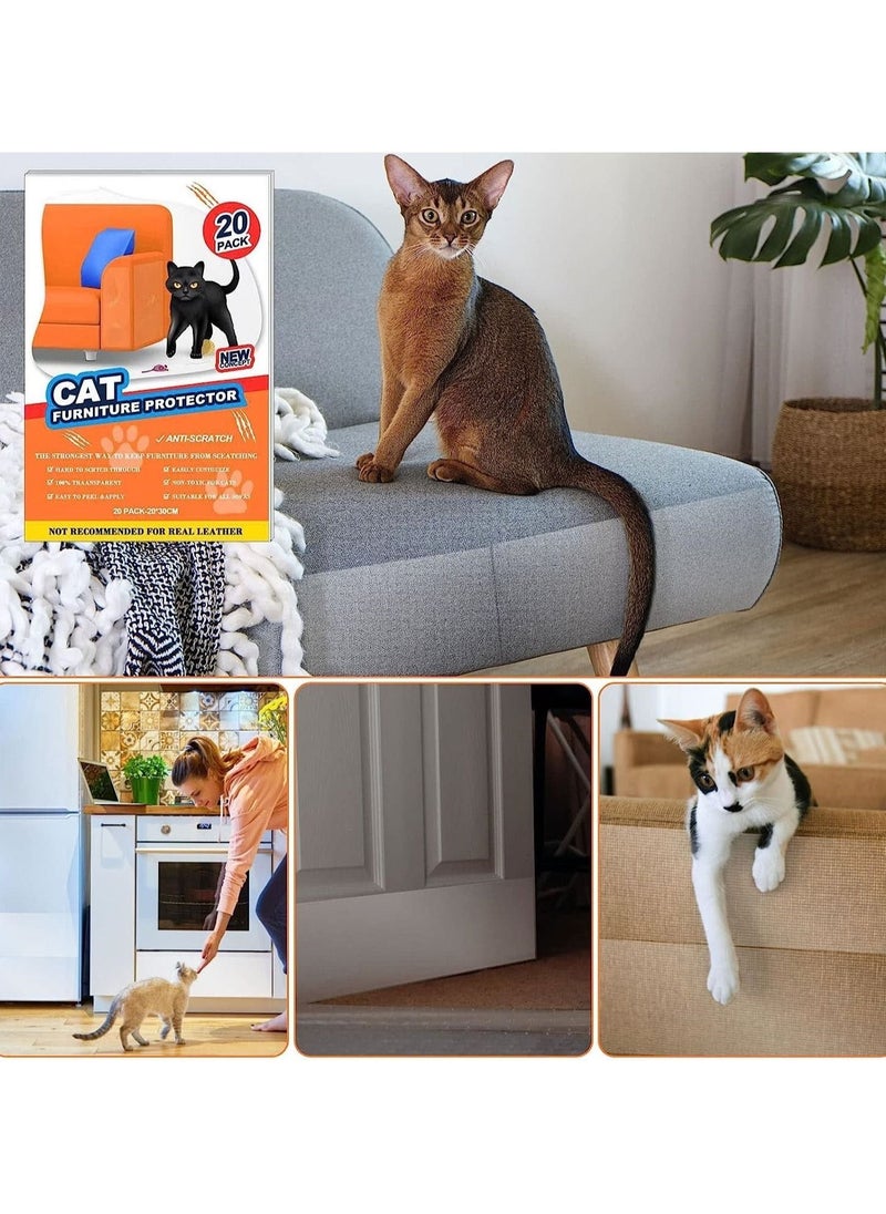 Furniture Cat Scratch Protectors, Cat Scratch Resistant Tape (Pack of 20)