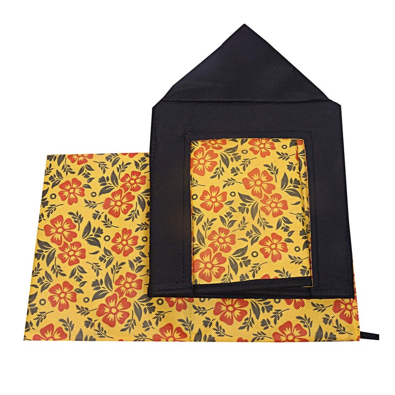 Kuber Industries Flower Design NonWoven 5 Pieces Shirt Stacker Wardrobe Organizer Yellow CTKTC023236 - Image 3