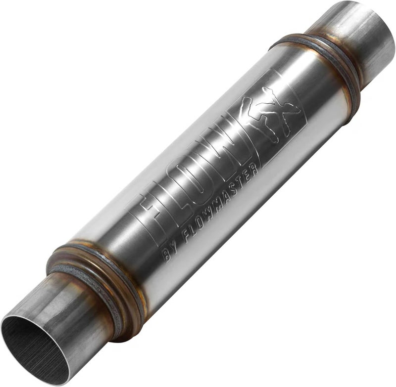 FLOWMASTER كواتم الصوت Flow FX – 3.00” مدخل مركزي / 3.00” مخرج مركزي – جسم دائري – صوت معتدل – فولاذ مقاوم للصدأ – أداء ميسور لسيارات الشاحنات الحديثة، والسيارات العضلية، والسائقين اليوميين (71419) - Image 1