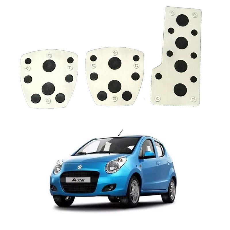 Oshotto 3 Pcs Non-Slip Manual CS-08 Car Pedals Kit Sports Pad Covers Set Compatible with Maruti Suzuki A-Star (Black) - Image 1