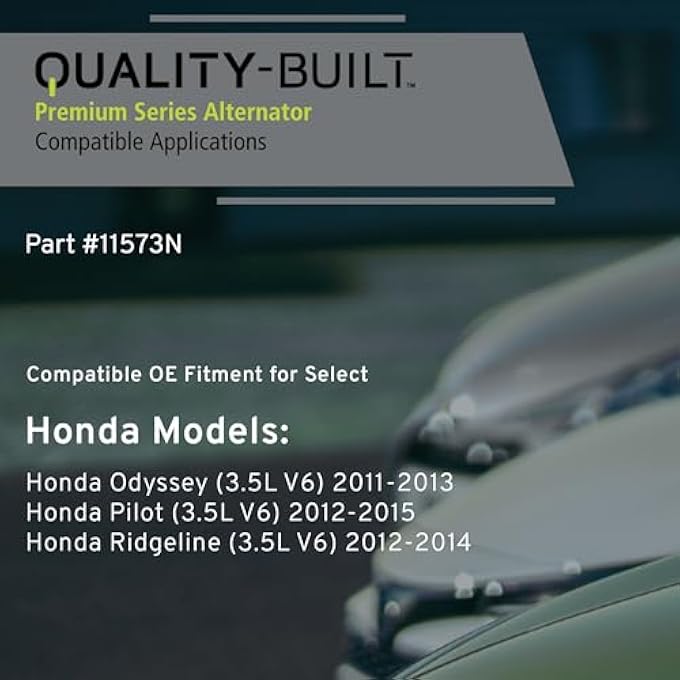 QUALITY-BUILT Premium New Alternator 11573N - OE Compatible with Select 2011-2015 Honda (Odyssey,Pilot,Ridgeline) - Image 3