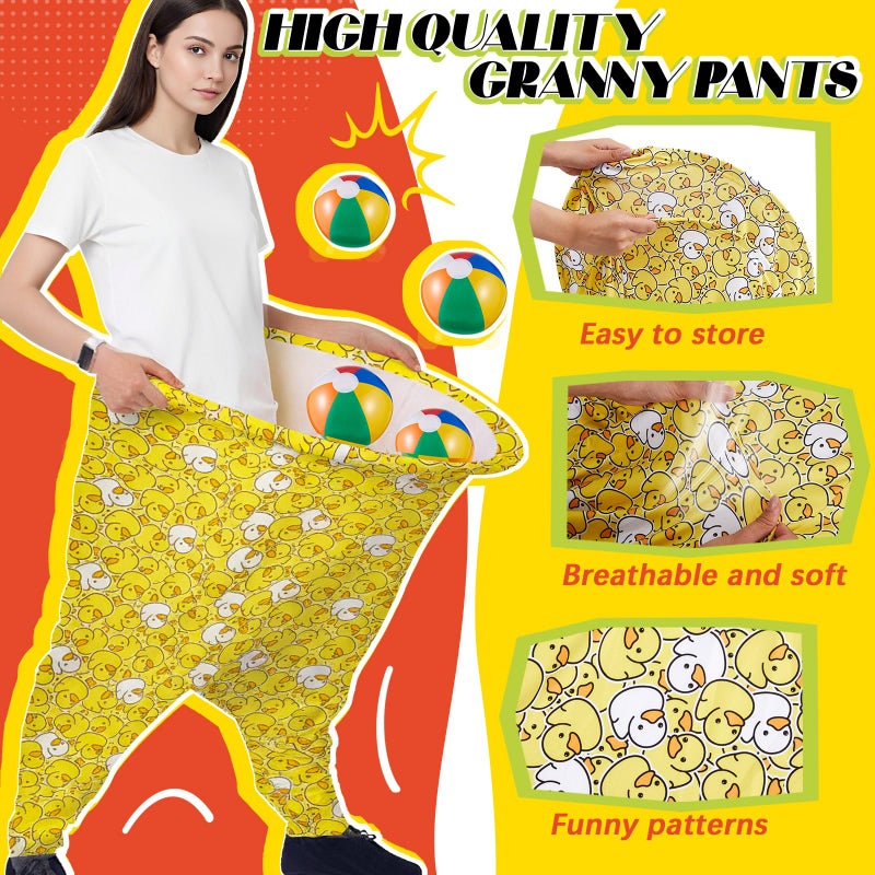 LaRandom Granny Pants Yard Game with Oversized Pants Bouncy Balls and Pump, Valentine's Day Giant Outdoor Party Tossing Ball Game for Family Reunion Backyard Gathering(Leopard, Duck,Multicolor,15 Pcs) - Image 3