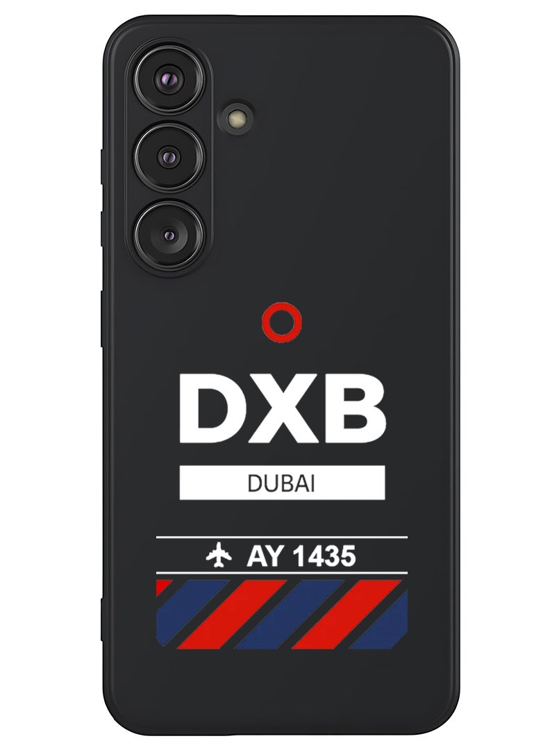 Theodor Protective Slim Fit Case Liquid Silicone Cover with Full Body Protection Anti-Scratch Shockproof Case For Samsung Galaxy S25 Plus (Black) - DXB Airport - White - Image 1