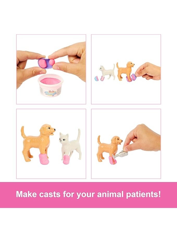 Barbie Fast Cast Veterinarian Clinic Playset with Pink Colored Hair Fashion Doll, Vet Furniture & 10+ Accessories Including Molds & Dough for Bandages - Image 3