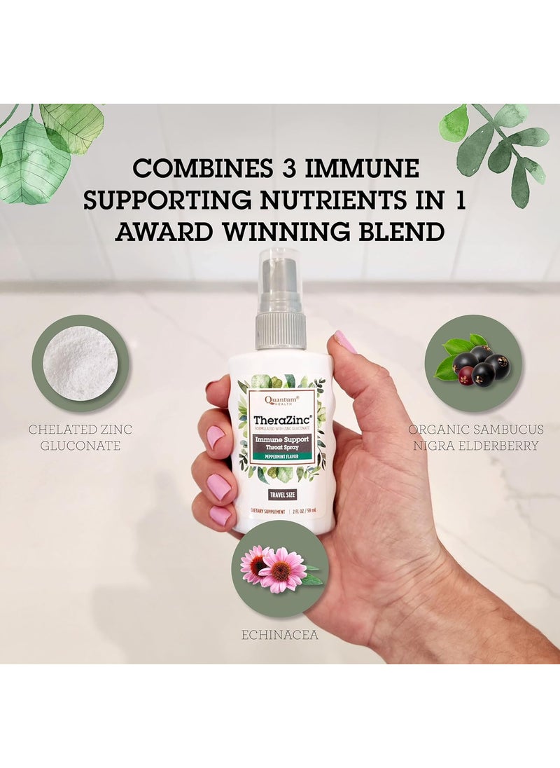 Quantum Quantum Health TheraZinc Oral Spray Made with Zinc Gluconate for Immune Support and Throat Relief in a Soothing Spray 2 Oz  - Image 3