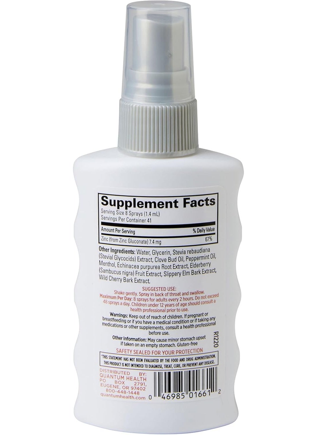 Quantum Quantum Health TheraZinc Oral Spray Made with Zinc Gluconate for Immune Support and Throat Relief in a Soothing Spray 2 Oz  - Image 2