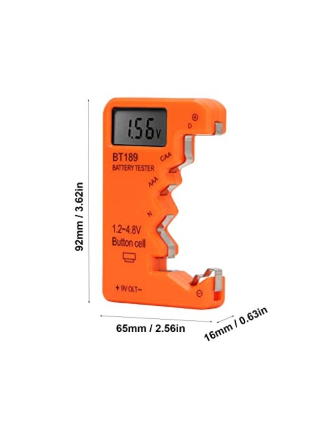 Battery life tester, battery capacity tester with digital display for 9V 6F22 1.5V batteries, suitable for C, D and N batteries made of ABS (orange) - Image 4