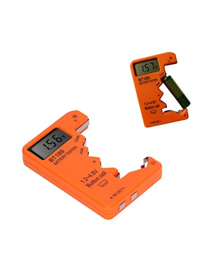 Battery life tester, battery capacity tester with digital display for 9V 6F22 1.5V batteries, suitable for C, D and N batteries made of ABS (orange) - Image 5