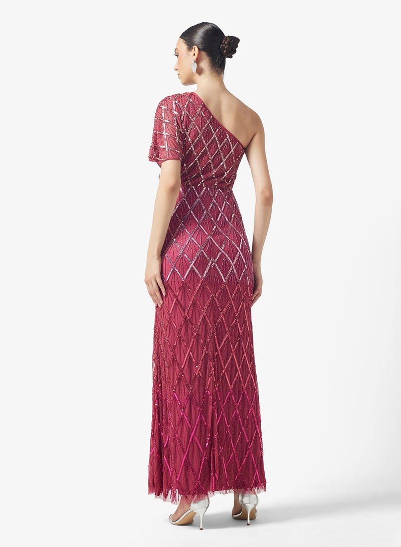 Amelia Rose Cape Sleeve Embellished Midi Dress - Image 2