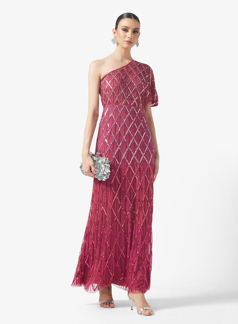 Amelia Rose Cape Sleeve Embellished Midi Dress - Image 4