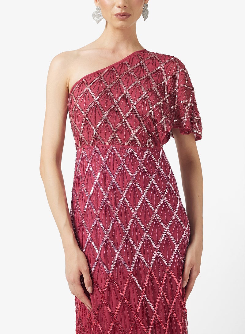 Amelia Rose Cape Sleeve Embellished Midi Dress - Image 3