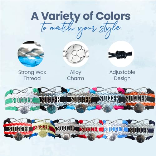 Infinity Collection Blue Love Adjustable Soccer Bracelet– Gift for Soccer Players - Image 5