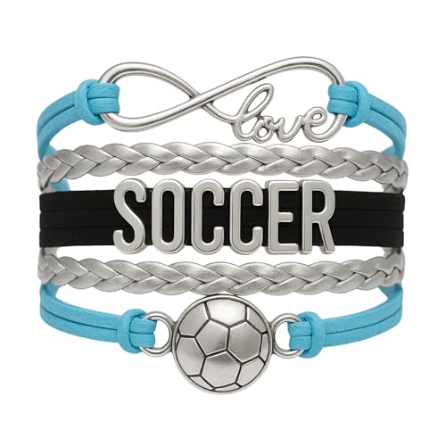 Infinity Collection Blue Love Adjustable Soccer Bracelet– Gift for Soccer Players - Image 1