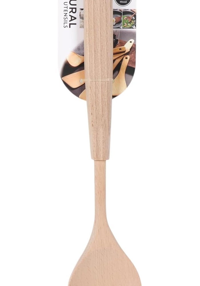 B&D Natural Wooden Kitchen Spoon, Beechwood Cooking Utensil, 33.5cm Length - Image 1