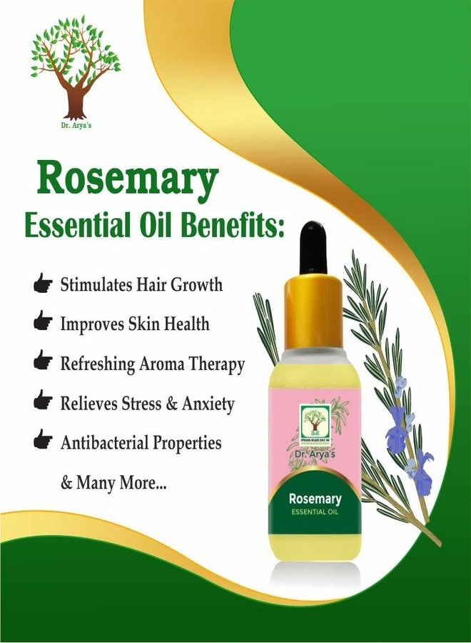 DR ARYA Rosemary Essential Oil for Hair Growth | Rosemary Essential Oil For Hair Growth, Hairfall Control, Dandruff & Skin | Non Greasy Rosemary Oil for Skin, Body and Shiny Soft Hair | Hair Oil For Women & Men - 20 ml - Image 3
