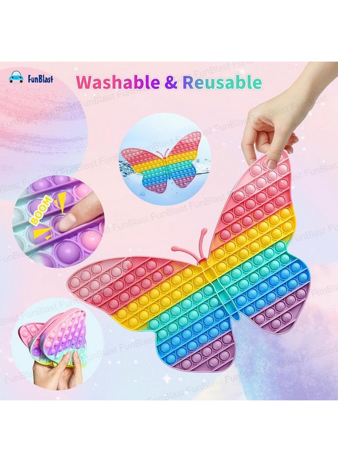 FunBlast Pop it Set (Pack of 4) Jumbo Butterfly Pop it Fidget Toy, Kids Toys, Pop Bubble Fidget Toys Big Size -162 Bubbles - (Multicolor) - Image 5