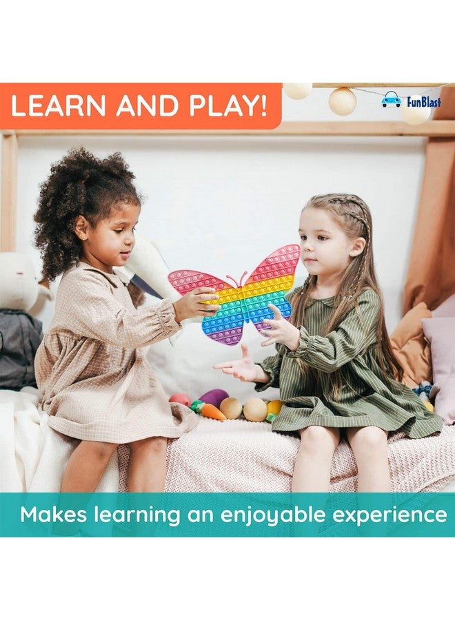 FunBlast Pop it Set (Pack of 4) Jumbo Butterfly Pop it Fidget Toy, Kids Toys, Pop Bubble Fidget Toys Big Size -162 Bubbles - (Multicolor) - Image 2