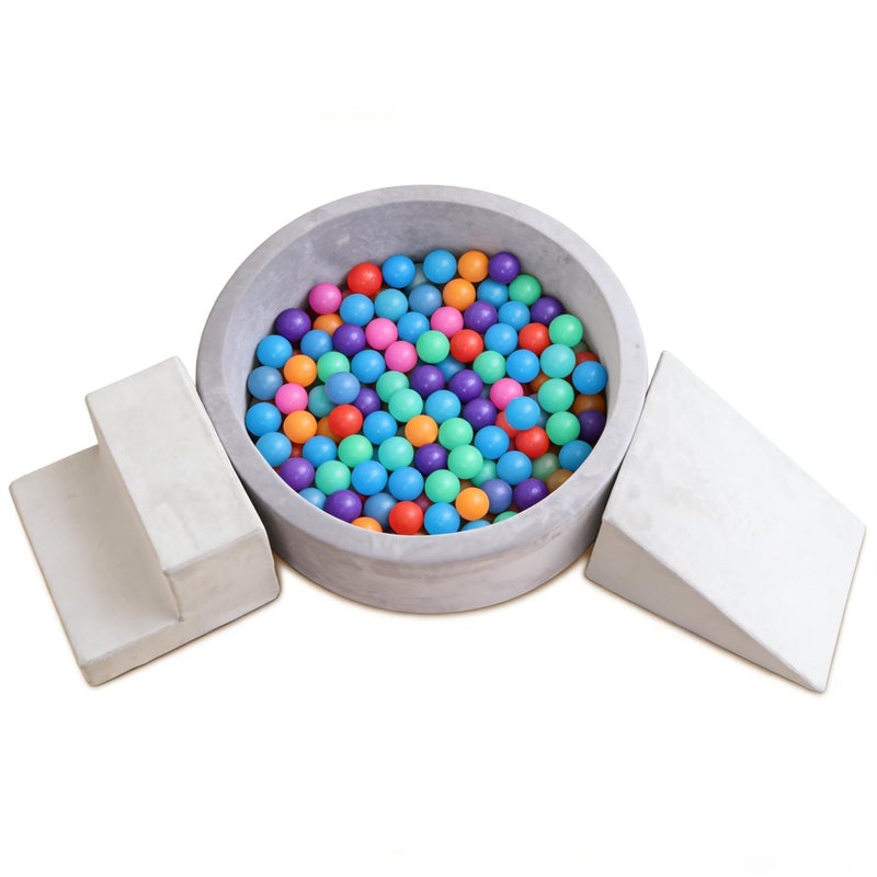 EOSAU 354 Baby Ball Pit for Toddlers with Foam Climbing Blocks 3Piece Toddler Climbing Toys Indoor Climbing Toys for Toddlers 13 Inside Soft Play Set for Kids Ball Pit Stair Slope - Image 2